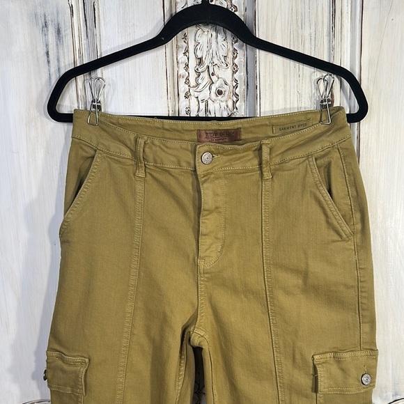 Judy Blue Green Cargo Pants Straight Leg Utilitarian - Picture 4 of 14